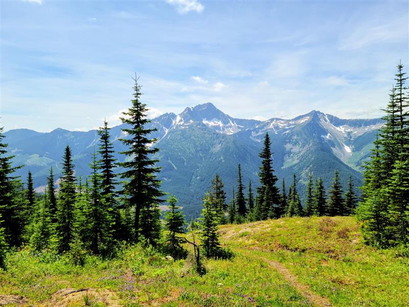 Beautiful British Columbia landscape with mountains and lake